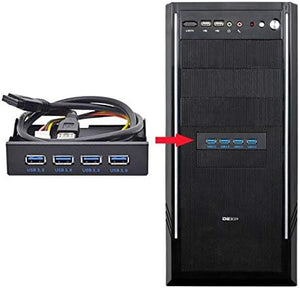 System-S USB HUB Typ A 3.0 4 Anschlüsse Panel Mount zum Motherboard 20poliges Anschlusskabel für 3,5"-Diskettenschacht