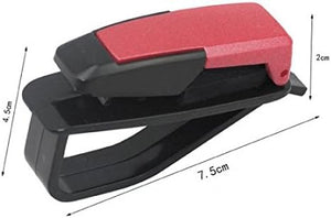 Soporte para gafas de coche SYSTEM-S, soporte para gafas, soporte para visera para gafas, gafas de sol, tarjetas de aparcamiento y mucho más en rojo y negro