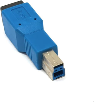 Câble adaptateur USB 3.0 type A mâle vers type B femelle en bleu