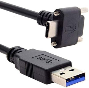 Câble USB 3.1 8m Type C Mâle vers 3.0 Type A Mâle Angle de Vis Noir