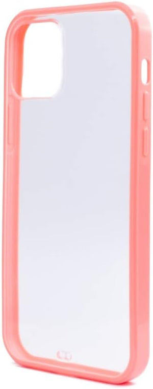 Funda protectora de silicona SYSTEM-S en funda transparente rosa compatible con iPhone 12