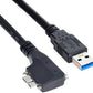 SYSTEM-S USB 3.0 Kabel 120 cm Typ A Stecker zu Micro B Stecker Winkel Schraube in Schwarz