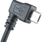 USB 2.0 cable for USB-A to USB Micro-B 10 cm angle plug 90 degrees System-S