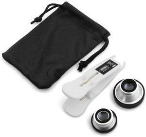 System-S Clip-on-Klammer Fischauge Fisheye Linse Weitwinkel und Makro Objektiv Set für Smartphone Handy Tablet PC