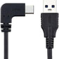 SYSTEM-S USB 3.1 Typ C Stecker 90° gewinkelt Winkel zu USB 3.0 Typ A Stecker Kabel Datenkabel Ladekabel 100 cm