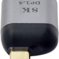 SYSTEM-S DisplayPort 1.4 Adapter Buchse zu USB 3.1 Typ C Stecker Kabel in Grau