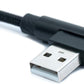 SYSTEM-S USB 2.0 Kabel 100 cm Micro Stecker zu 2.0 A Stecker Winkel geflochten Schwarz