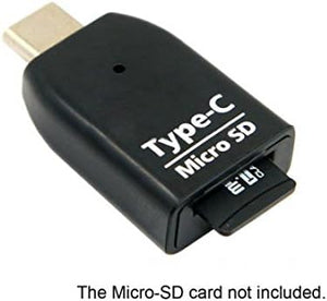 System-S Adapter USB 3.1 Typ C  für microSD / SDHC / SDXC / T-Flash Karten Leser Card Reader Mini Kartenlesegerät in Schwarz