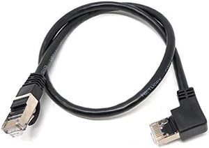 SYSTEM-S LAN cable 0.5 m RJ45 plug Ethernet cable network cable angle in black