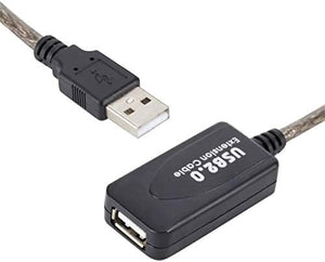 SYSTEM-S USB 2.0 cable 15 m type A male to female cable in grey