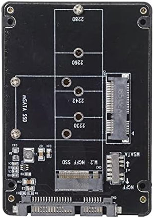 Adaptateur System-S SATA Y 3.0 vers M.2 NGFF B-Key et SSD mSATA avec manchon de câble en noir