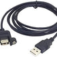 System-S USB Type A male to USB Type A female for panel mount cable 100cm