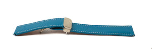 SYSTEM-S 20 mm leather strap for Samsung Galaxy Watch 5 4 Smartwatch in blue