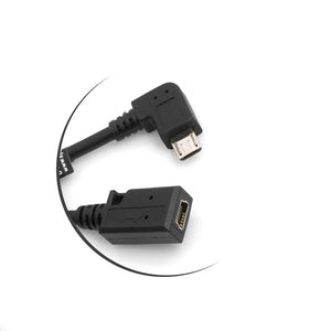 SYSTEM-S Micro USB fiche coudée à 90° vers la prise mini USB environ 27 cm câble de données câble de charge adaptateur rallonge de câble