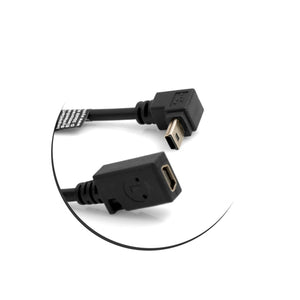 SYSTEM-S Mini USB (male) 90° Grad abwärts Winkel Kabel auf Mini USB (female) Adapter Kabel 27 cm