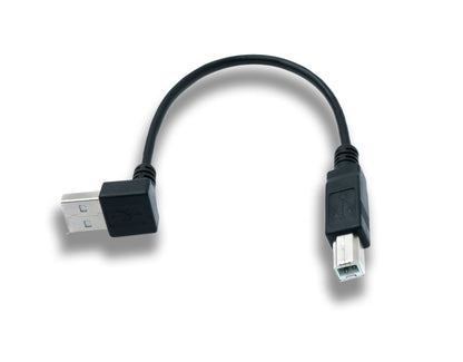 SYSTEM-S USB 2.0 Kabel 20 cm Typ B Stecker zu Typ A Stecker Winkel (up-angled)
