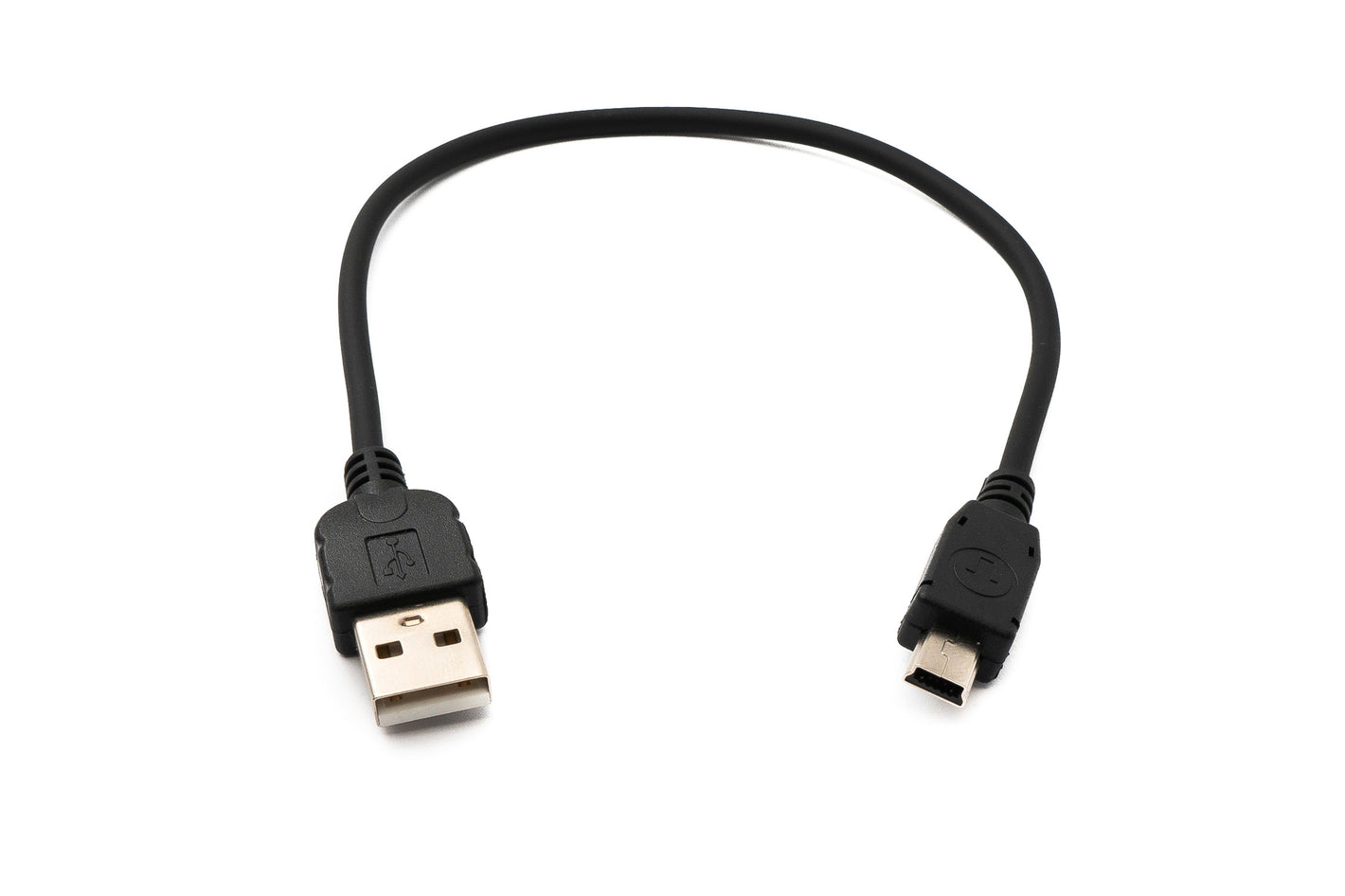 SYSTEM-S USB 2.0 Kabel 20 cm Mini B Stecker zu Typ A Stecker Adapter in Schwarz