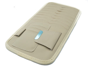 System-S Porta CD / DVD per aletta parasole porta CD per auto, borsa portaoggetti in beige