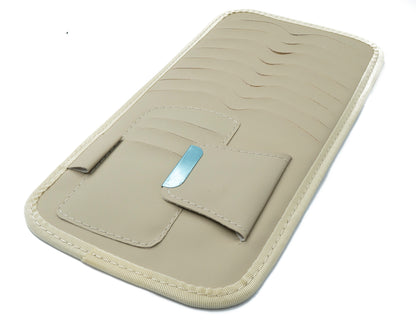 SYSTEM-S CD DVD Sonnenblende Halterung Auto KFZ CD Halter Aufbewahrung Organizer Beige