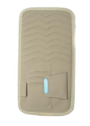 System-S Porta CD / DVD per aletta parasole porta CD per auto, borsa portaoggetti in beige