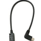 SYSTEM-S USB 3.1 cable 25 cm type C plug to 2.0 mini B socket left right angled adapter in black