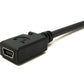 SYSTEM-S USB 3.1 Kabel 25 cm Typ C Stecker zu 2.0 Mini B Buchse Left Right Angled Winkel Adapter in Schwarz