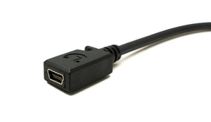 SYSTEM-S USB 3.1 Kabel 25 cm Typ C Stecker zu 2.0 Mini B Buchse Left Right Angled Winkel Adapter in Schwarz