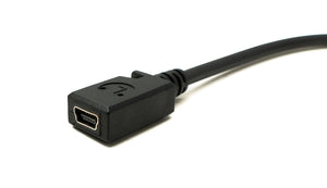 SYSTEM-S USB 3.1 cable 25 cm type C plug to 2.0 mini B socket left right angled adapter in black