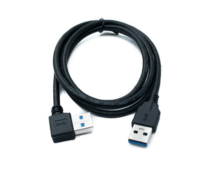 Cable USB 3.0 SYSTEM-S de 100 cm tipo A adaptador macho a macho en ángulo en color negro