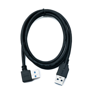 Cable USB 3.0 SYSTEM-S de 100 cm tipo A adaptador macho a macho en ángulo en color negro