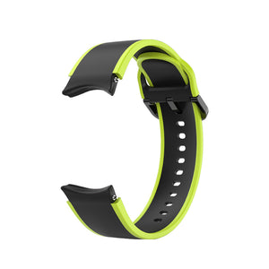 SYSTEM-S 20 mm silicone strap for Samsung Galaxy Watch 5 4 Smartwatch Neon Black