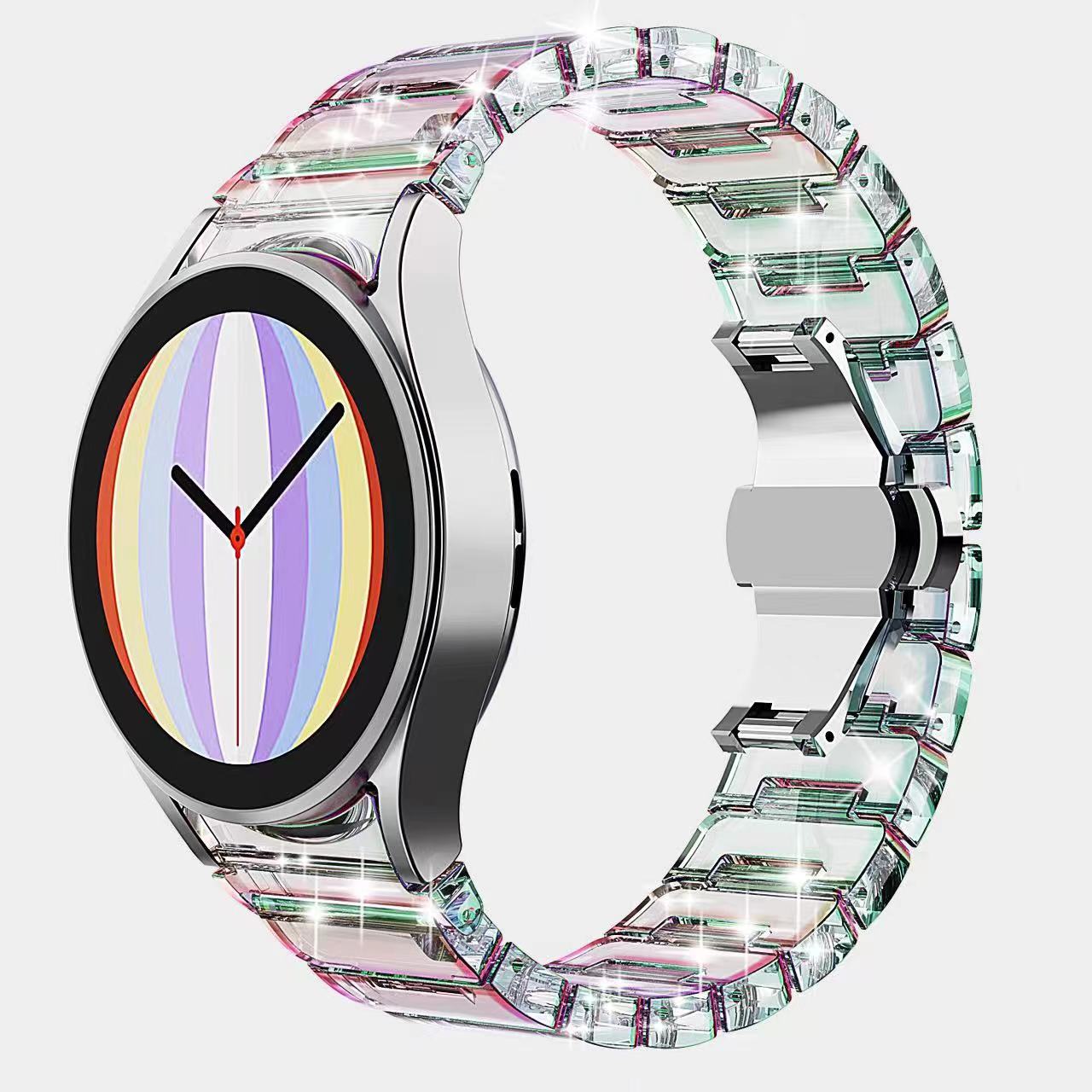 Bracelet 20 mm en PC pour Samsung Galaxy Watch 5 4 Smartwatch en transparent coloré