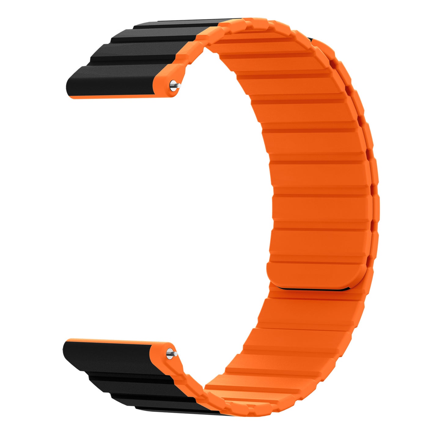 SYSTEM-S Armband 20 mm aus Silikon magnetisch für Samsung Galaxy Watch 5 4 in Orange