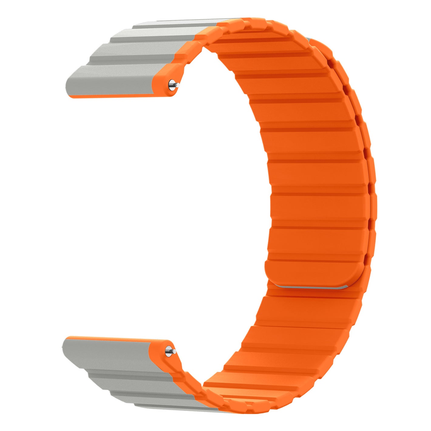 SYSTEM-S Armband 20 mm aus Silikon magnetisch für Samsung Galaxy Watch 5 4 in Orange