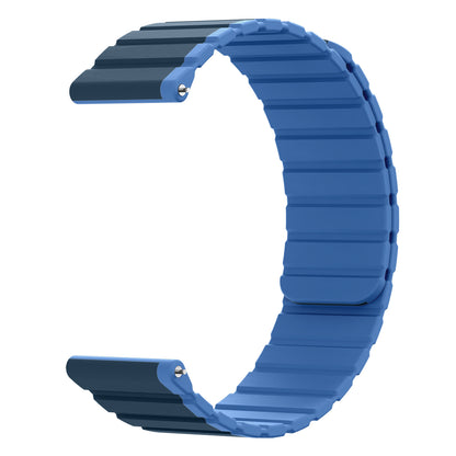 SYSTEM-S Armband 20 mm aus Silikon magnetisch für Samsung Galaxy Watch 5 4 in Blau