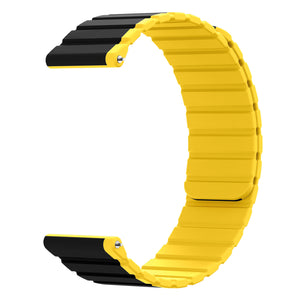 SYSTEM-S 20 mm silicone magnetic bracelet for Samsung Galaxy Watch 5 4 in yellow