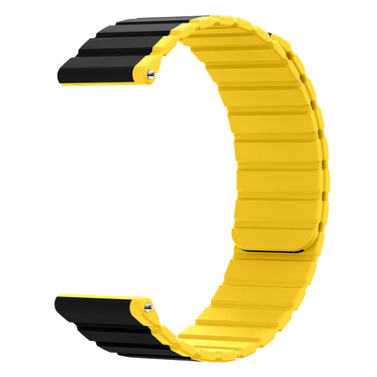 SYSTEM-S Armband 22 mm aus Silikon magnetisch für Samsung Galaxy Watch 5 4 in Gelb