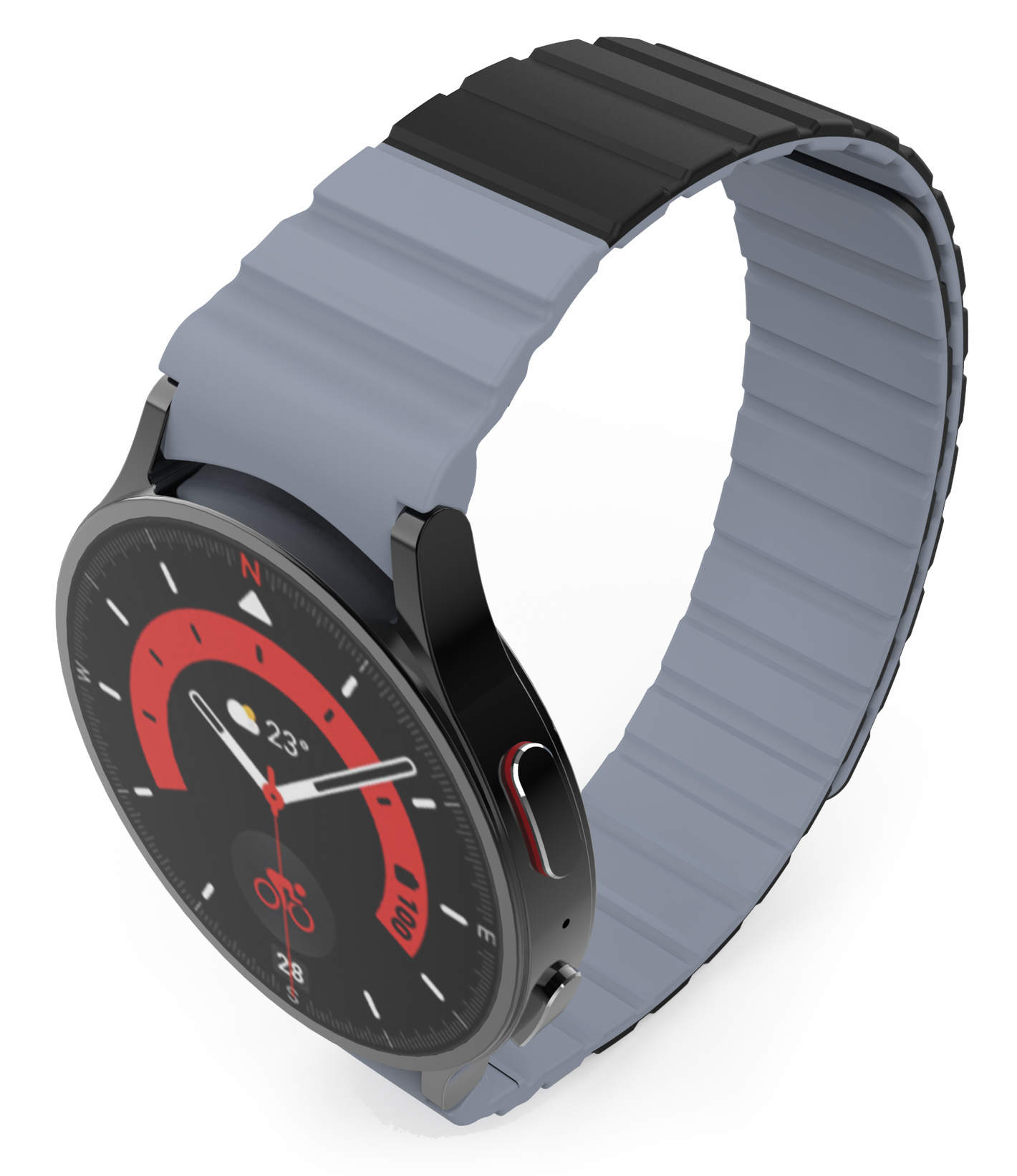 Bracciale magnetico in silicone da 20 mm per Samsung Galaxy Watch 5 4 in nero