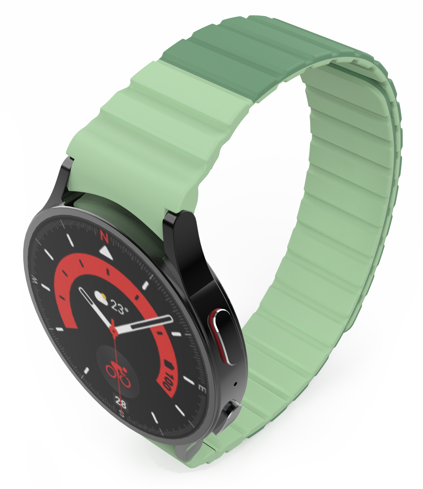 Pulsera magnética de silicona de 20 mm para Samsung Galaxy Watch 5 4 en color verde