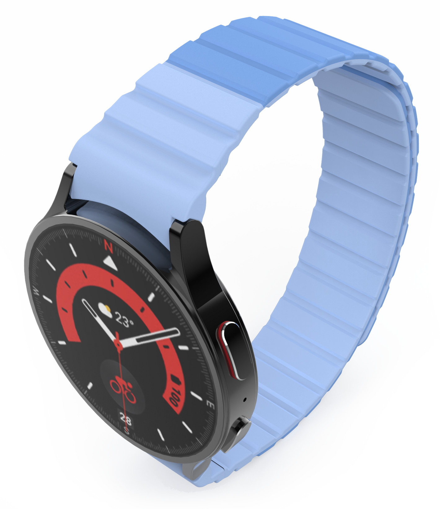 SYSTEM-S 20 mm silicone magnetic bracelet for Samsung Galaxy Watch 5 4 in blue