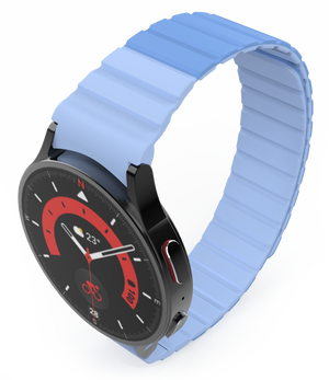 SYSTEM-S 20 mm silicone magnetic bracelet for Samsung Galaxy Watch 5 4 in blue