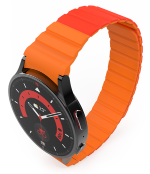 SYSTEM-S Armband 20 mm aus Silikon magnetisch für Samsung Galaxy Watch 5 4 in Rot