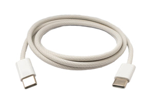 SYSTEM-S USB 3.1 Typ C Kabel 100 cm Stecker zu Stecker 5 Gbit/s geflochten Adapter Weiß