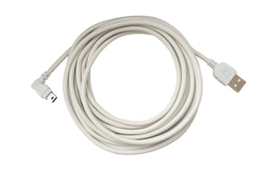 Câble SYSTEM-S USB 2.0 3 m adaptateur coudé type A mâle vers mini B mâle 5V en blanc