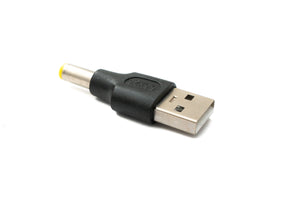 Adaptateur SYSTEM-S DC 20V 5,5 x 2,5 mâle vers câble USB 2.0 mâle en noir