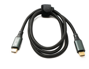SYSTEM-S USB 3.2 Gen 2 8K 100 cm Kabel Typ C Stecker zu Stecker geflochten 20 Gbit/s 100 W kompatibel für iPhone 15