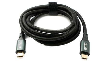 SYSTEM-S USB 3.2 Gen 2 8K 2 m Kabel Typ C Stecker zu Stecker geflochten 20 Gbit/s 100 W kompatibel für iPhone 15