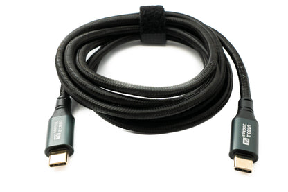 SYSTEM-S USB 3.2 Gen 2 8K 2m Cable Type C Male to Male Braided 20Gbps 100W Compatible for iPhone 15