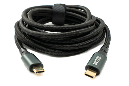 SYSTEM-S USB 3.2 Gen 2 8K 3 m Kabel Typ C Stecker zu Stecker geflochten 20 Gbit/s 100 W kompatibel für iPhone 15