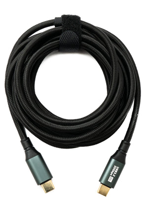 SYSTEM-S USB 3.2 Gen 2 8K 3 m Kabel Typ C Stecker zu Stecker geflochten 20 Gbit/s 100 W kompatibel für iPhone 15
